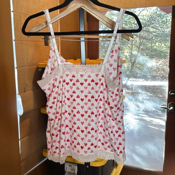 JESSICA SIMPSON PJ RED HEART VALENTINE LACE TOP SIZE LARGE - Picture 7 of 8